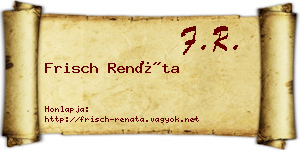 Frisch Renáta névjegykártya
